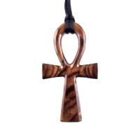 Large Ankh Pendant, Mens Wood Ankh Necklace, Wooden Egyptian Cross Ankh Pendant, African Jewelry