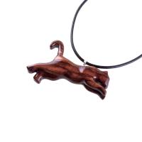 Lioness Necklace, Hand Carved Wooden Lioness Pendant, Wood Animal Necklace, Totem Spirit Animal Unisex Leo Jewelry