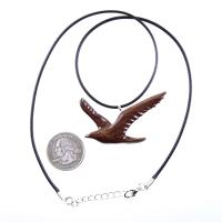 Hand Carved Wooden Bird Pendant, Seagull Necklace, Wood Jewelry, One of a Kind Gift