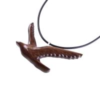 Hand Carved Wooden Bird Pendant, Seagull Necklace, Wood Jewelry, One of a Kind Gift