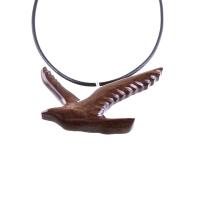 Hand Carved Wooden Bird Pendant, Seagull Necklace, Wood Jewelry, One of a Kind Gift