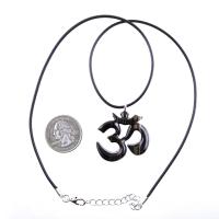 Hand Carved Om Pendant for Men or Women, Wooden Ohm Necklace, Yoga Gift Aum Wood Jewelry