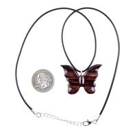 Butterfly Necklace, Hand Carved Wooden Butterfly Pendant, Insect Necklace, Wood Jewelry, One of a Kind Gift for Her