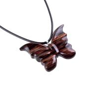 Butterfly Necklace, Hand Carved Wooden Butterfly Pendant, Insect Necklace, Wood Jewelry, One of a Kind Gift for Her