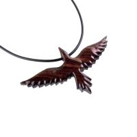 Hand Carved Raven Necklace, Wooden Crow Pendant, Wood Bird Pendant, Raven Totem Jewelry for Men or Women