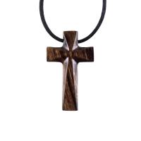 Hand Carved Wooden Cross Pendant, Mens Wood Cross Necklace, Handmade Christian Jewelry, One of a Kind Gift for Him