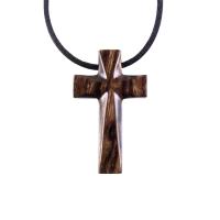 Hand Carved Wooden Cross Pendant, Mens Wood Cross Necklace, Handmade Christian Jewelry, One of a Kind Gift for Him