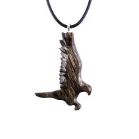 Hawk Necklace, Hand Carved Wooden Hawk Pendant for Men or Women, Wood Falcon Pendant, Totem Bird Jewelry