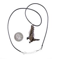 Hawk Necklace, Hand Carved Wooden Hawk Pendant for Men or Women, Wood Falcon Pendant, Totem Bird Jewelry