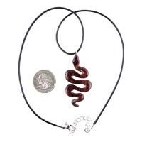 Snake Necklace for Men or Women, Hand Carved Wooden Snake Pendant, Wood Serpent Necklace, Totem Reptile Jewelry