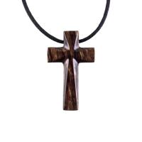 Hand Carved Wooden Cross Pendant, Mens Wood Cross Necklace, Handmade Christian Jewelry, One of a Kind Gift for Him