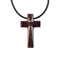 Hand Carved Wooden Cross Pendant, Mens Wood Cross Necklace, Handmade Christian Jewelry, One of a Kind Gift for Him