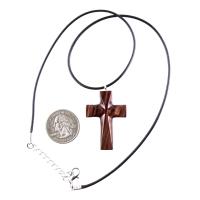 Wooden Cross Necklace, Hand Carved Wood Cross Pendant, Christian Jewelry for Men Women, Gift for Him or Her