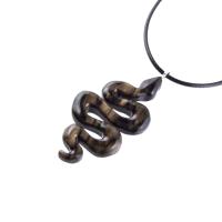 Hand Carved Wooden Snake Pendant, Snake Necklace for Men or Women, Spirit Animal Totem Reptile Wood Jewelry