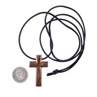 Wooden Cross Necklace, Hand Carved Cross Pendant, Mens Christian Wood Jewelry, One of a Kind Gift for Him