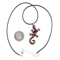 Hand Carved Gecko Pendant, Wooden Lizard Necklace, Wood Salamander Necklace, Totem Lizard Jewelry Gift for Men or Women