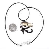 Eye of Horus Necklace, Hand Carved Wooden Eye of Horus Pendant, Eye of Ra Egyptian Amulet for Men or Women