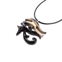 Eye of Horus Necklace, Hand Carved Wooden Eye of Horus Pendant, Eye of Ra Egyptian Amulet for Men or Women