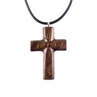 Wood Cross Necklace, Hand Carved Wooden Cross Pendant, One of a Kind Handmade Christian Jewelry for Men or Women