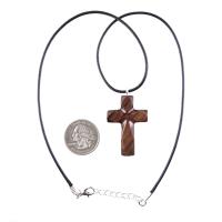 Handmade Wooden Cross Necklace for Men Women, Wood Cross Pendant, Hand Carved Christian Jewelry, One of a Kind Gift for Him Her