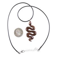 Hand Carved Wooden Snake Pendant, Snake Necklace, Wood Reptile Pendant, Totem Spirit Animal Serpent Jewelry Gift for Him Her