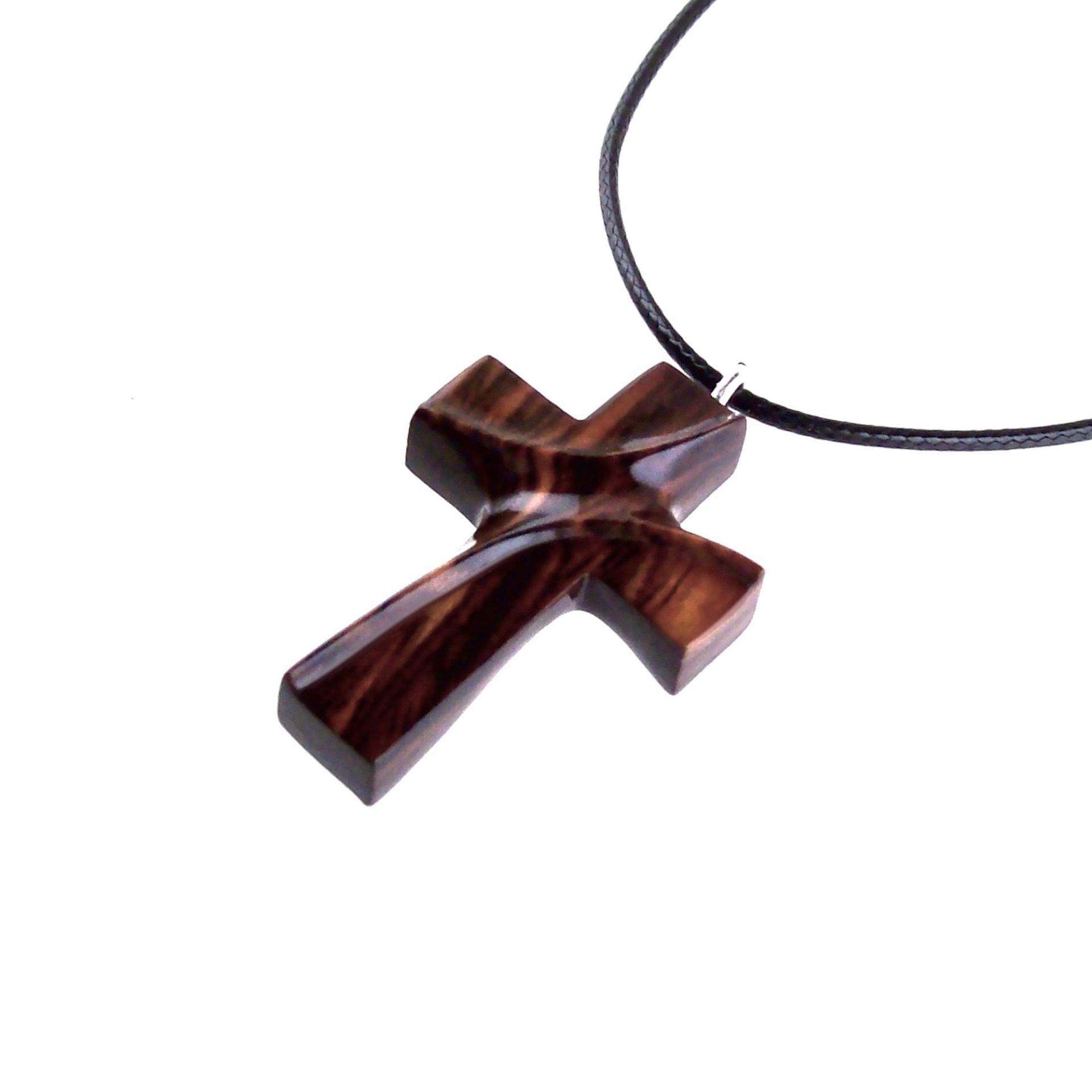 Wood Cross Necklace, Hand Carved Wooden Cross Pendant, Christian Jewelry for Men or Women, One of a Kind Gift for Her Him