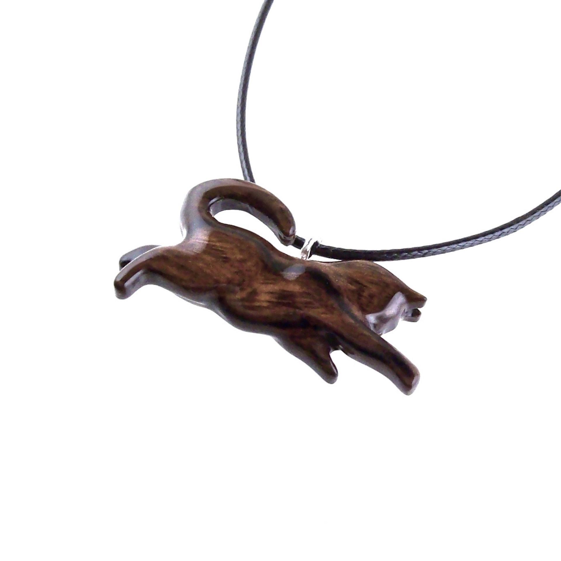 Hand Carved Kitten Necklace, Wooden Cat Pendant for Men Women, Wood Animal Pet Pendant, Cat Lover Gift