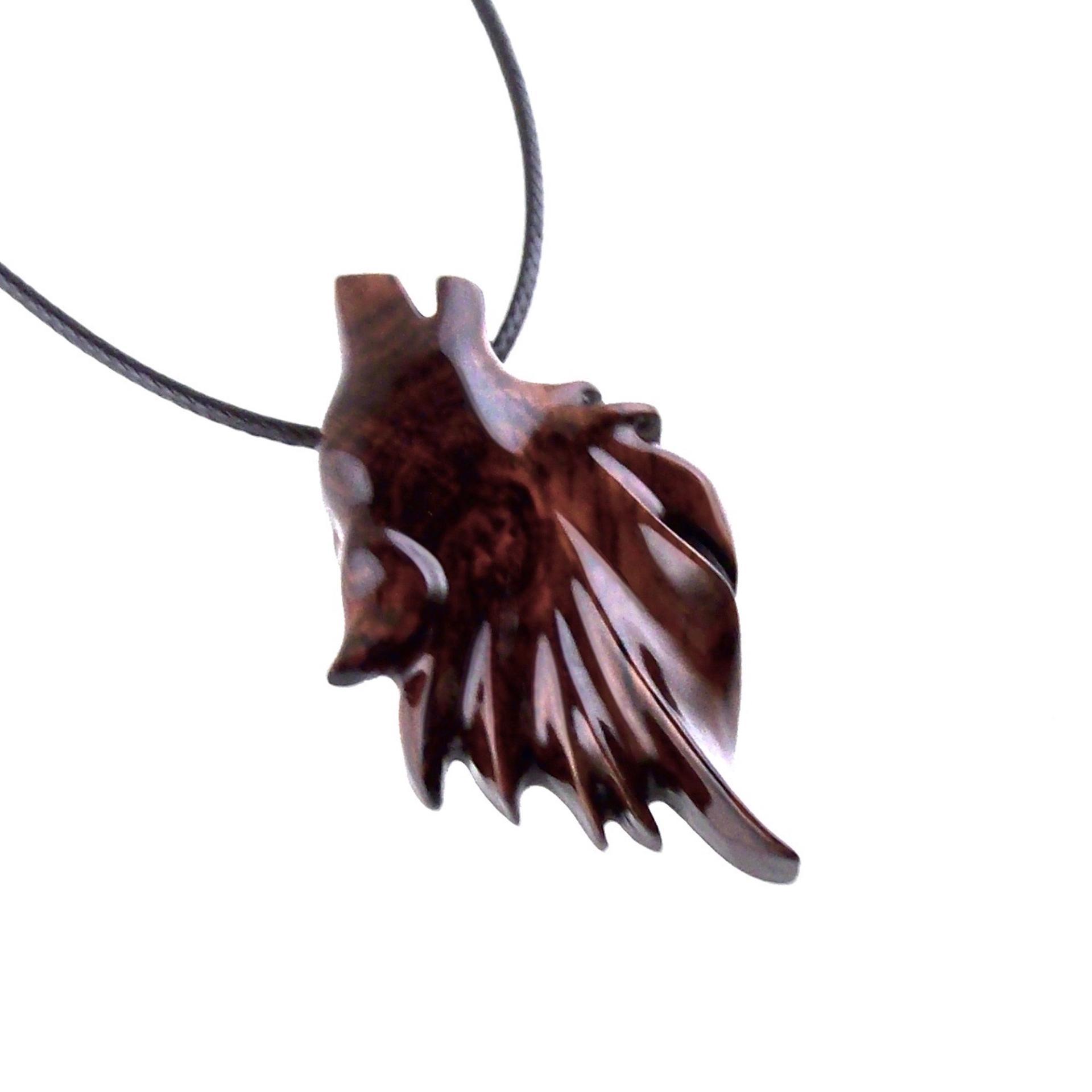 Carved Wolf Pendant, Wooden Wolf Necklace, Spirit Animal Totem, Handmade Wood Jewelry for Men or Women, One of a Kind Gift