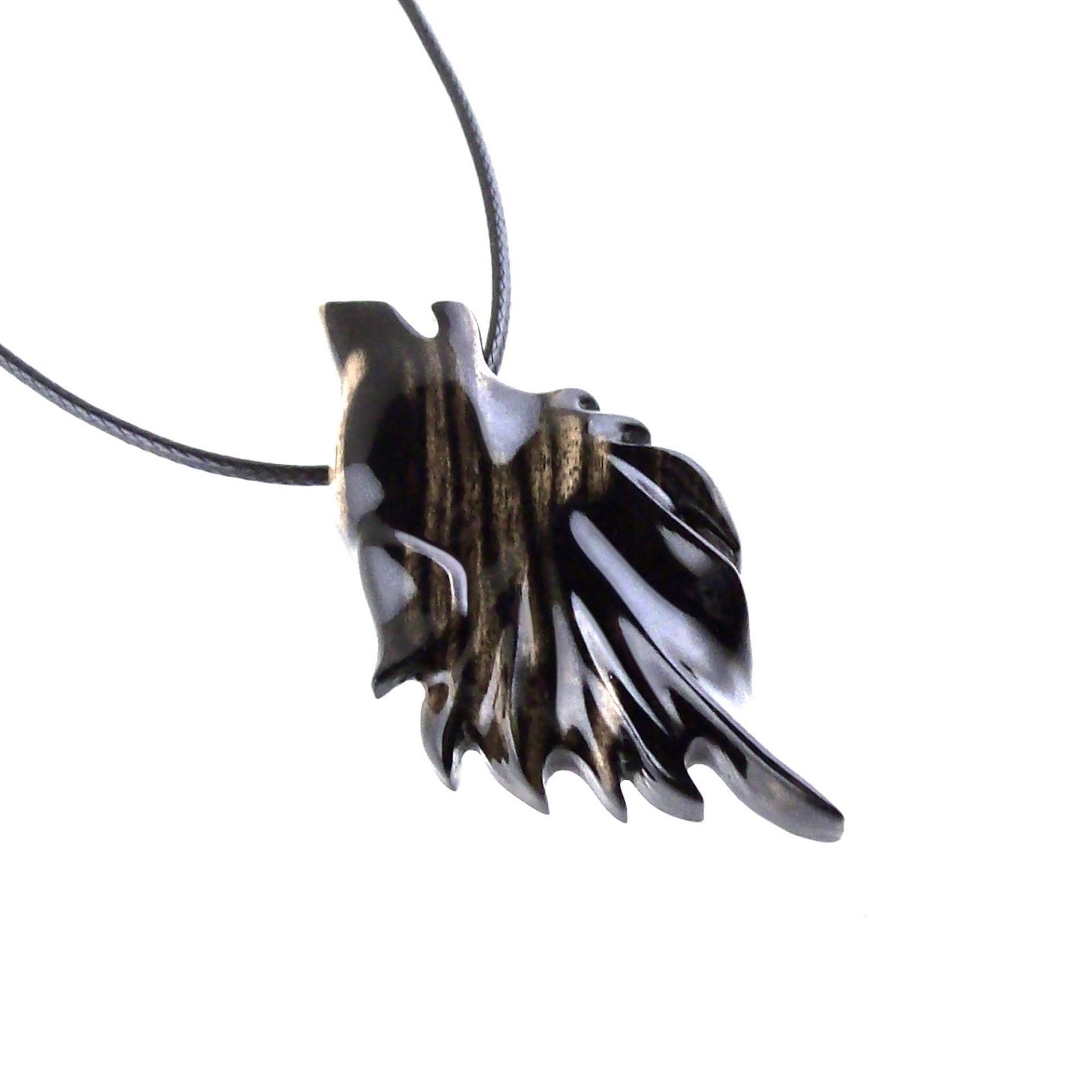 Wolf Necklace, Hand Carved Wooden Wolf Pendant for Men or Women, Spirit Animal Totem Woodland Jewelry