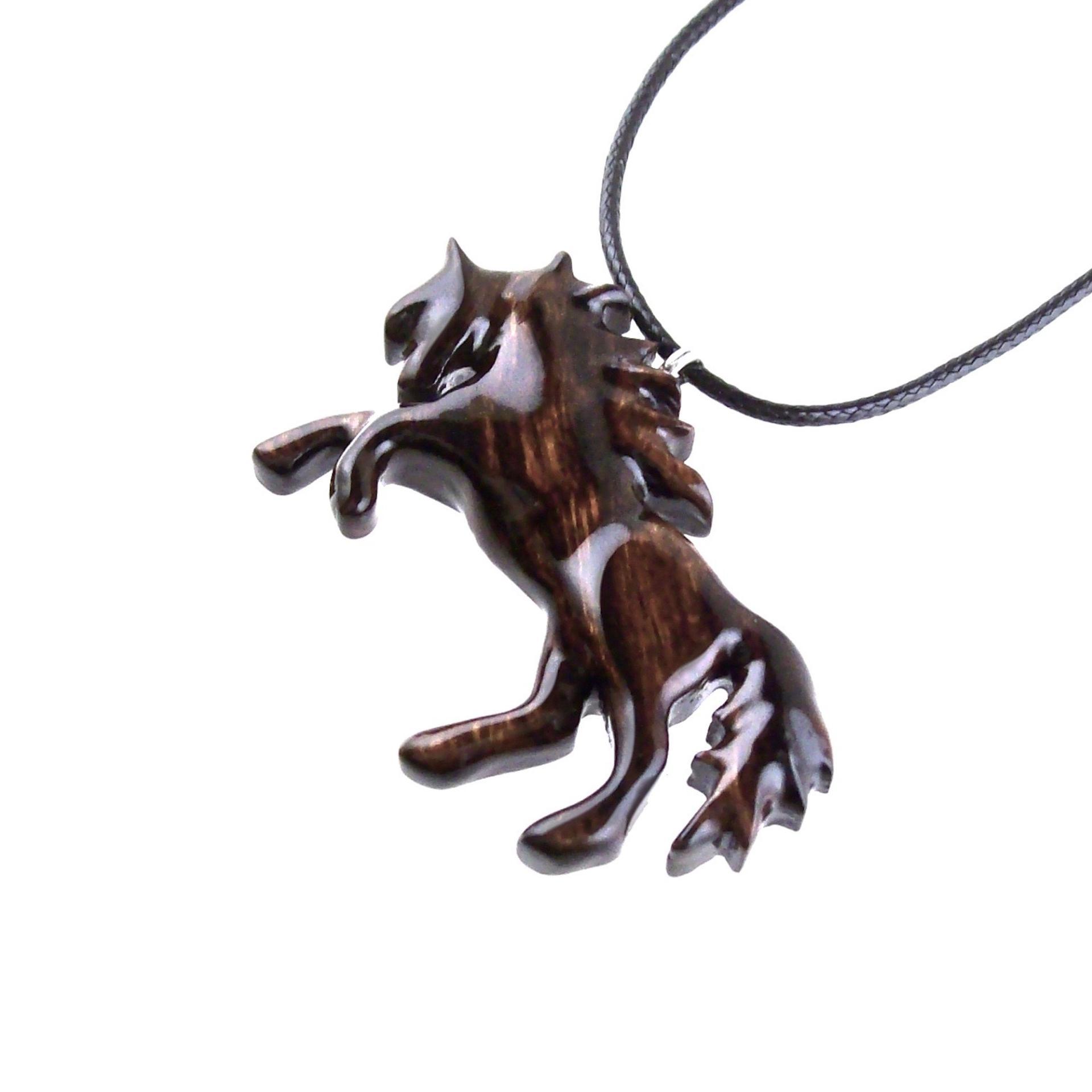 Horse Necklace, Hand Carved Wooden Horse Pendant for Men or Women, Equine Jewelry, Spirit Animal Wood Pendant
