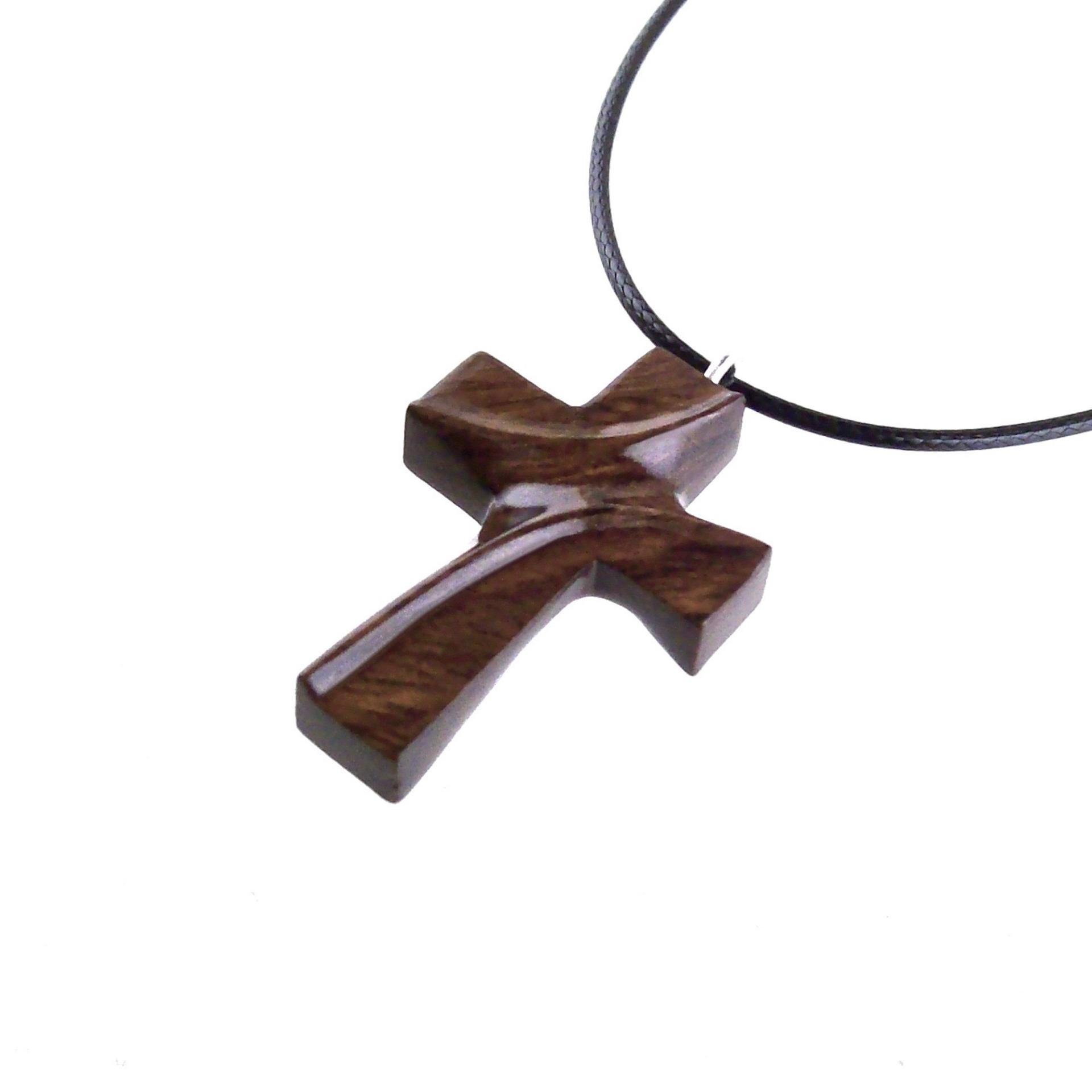 Wood Cross Necklace, Hand Carved Wooden Cross Pendant for Men Women, Handmade Christian Jewelry Gift for Him Her