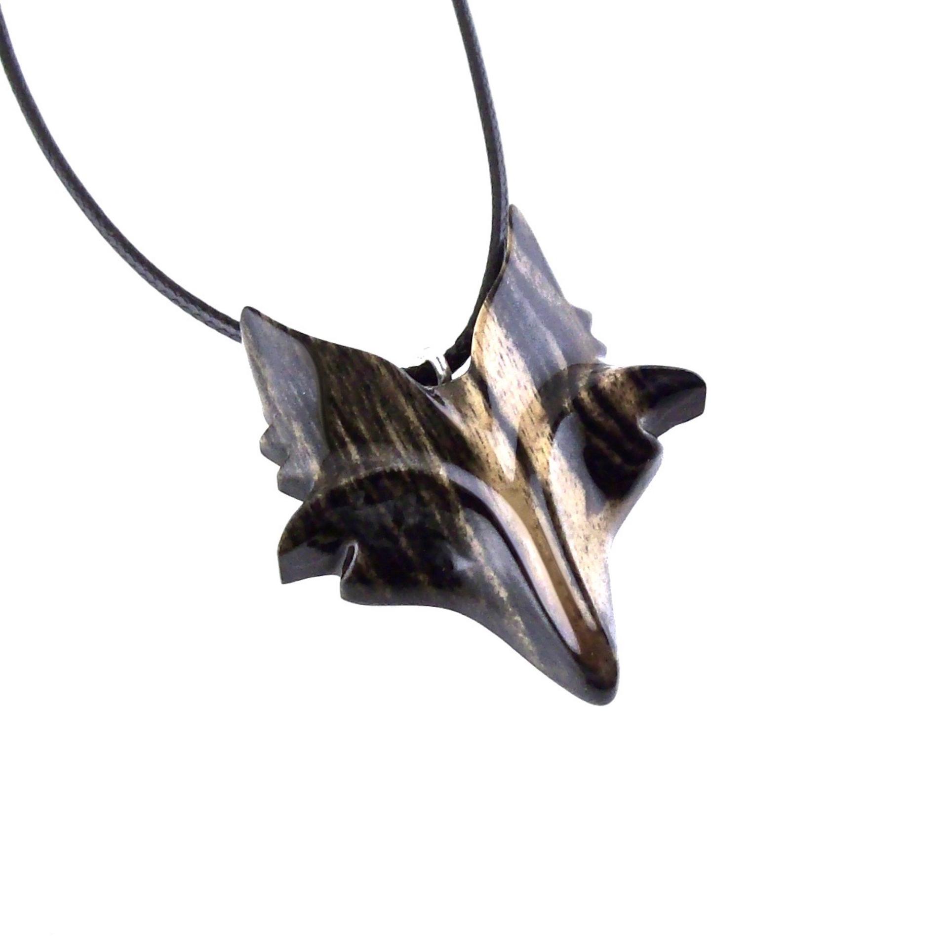 Celtic Fox Necklace, Hand Carved Wooden Fox Pendant for Men or Women, Totem Spirit Animal Gift for Him or Her, Wood Jewelry