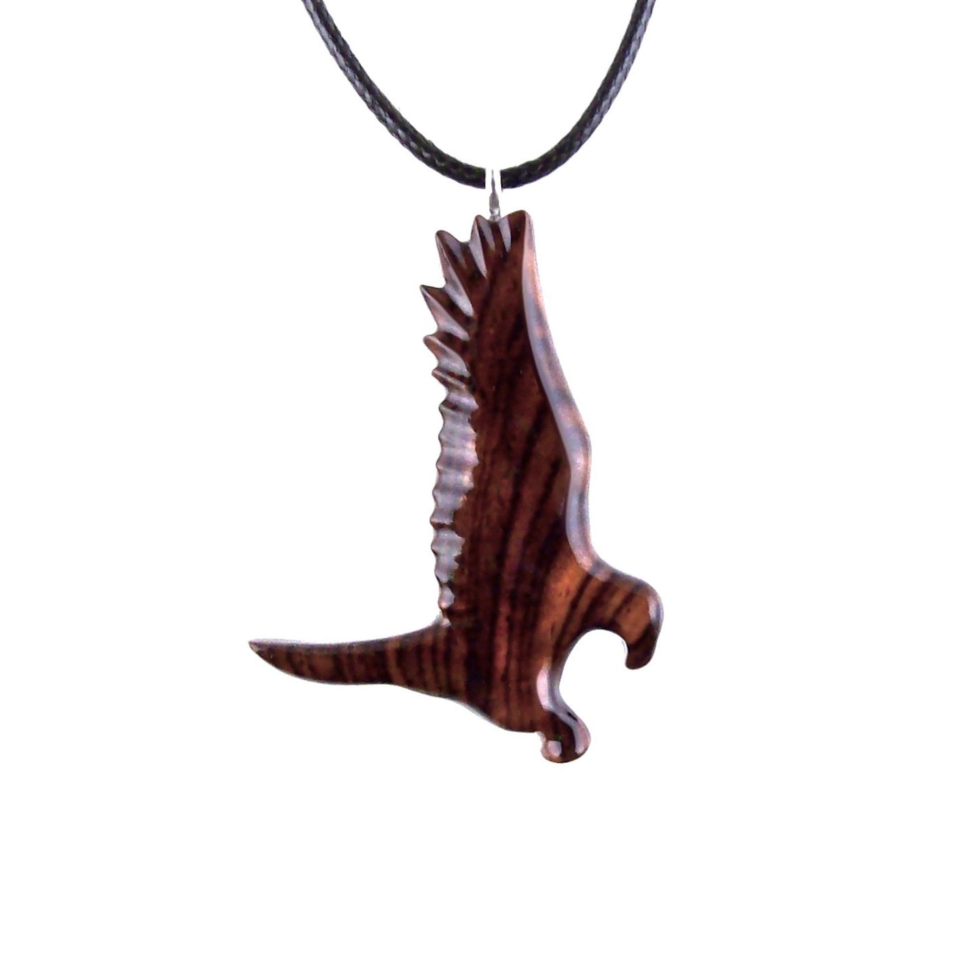 Hawk Necklace, Wooden Falcon Pendant, Hand Carved Bird Necklace, Totem Amulet, Wood Jewelry, One of a Kind Handmade Gift