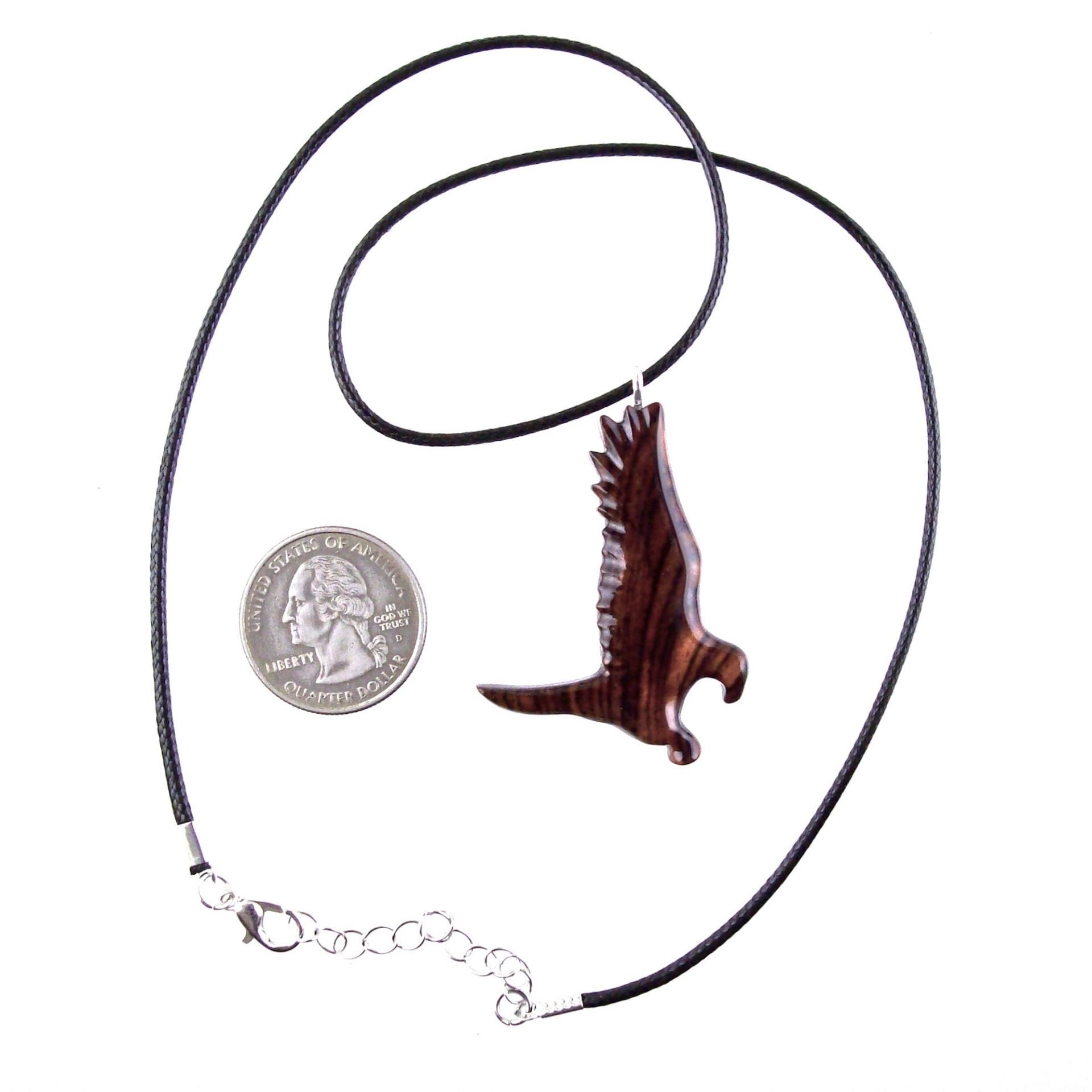 Hawk Necklace, Wooden Falcon Pendant, Hand Carved Bird Necklace, Totem Amulet, Wood Jewelry, One of a Kind Handmade Gift