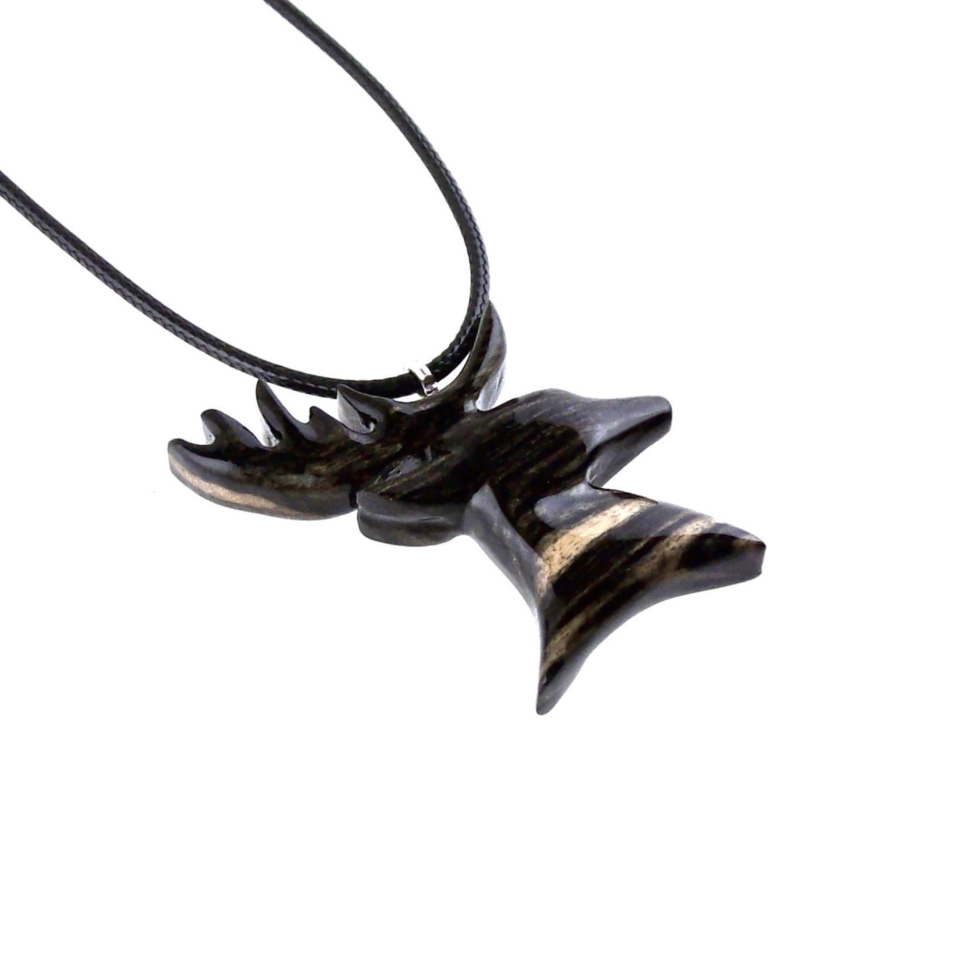 Hand Carved Stag Head Necklace, Wooden Deer Pendant, Woodland Buck Necklace, Mens Jewelry, Spirit Animal Totem Gift for Him