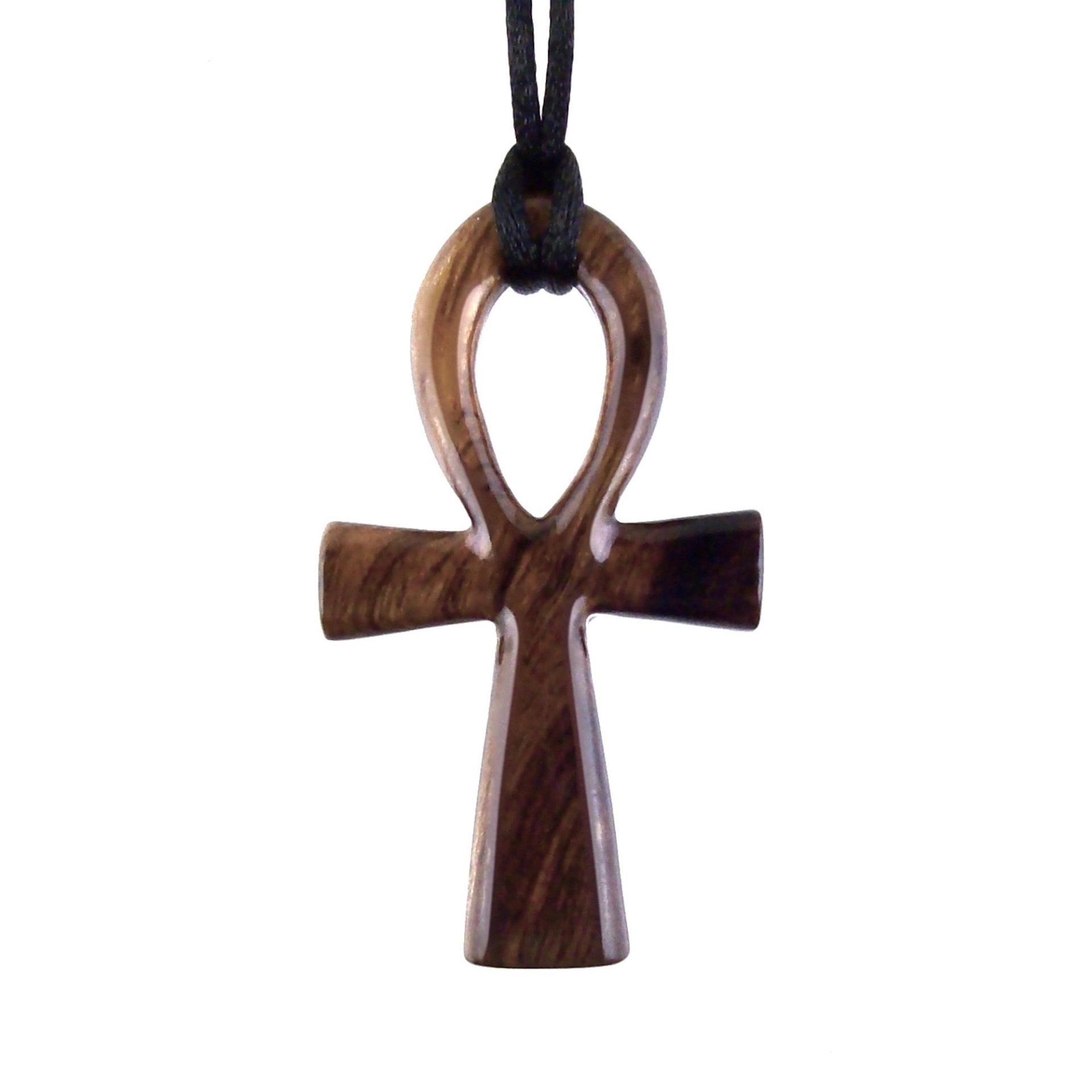 Large Ankh Pendant, Wood Egyptian Ankh Necklace, Wooden Cross Ankh Pendant, Mens African Jewelry, Gift for Him