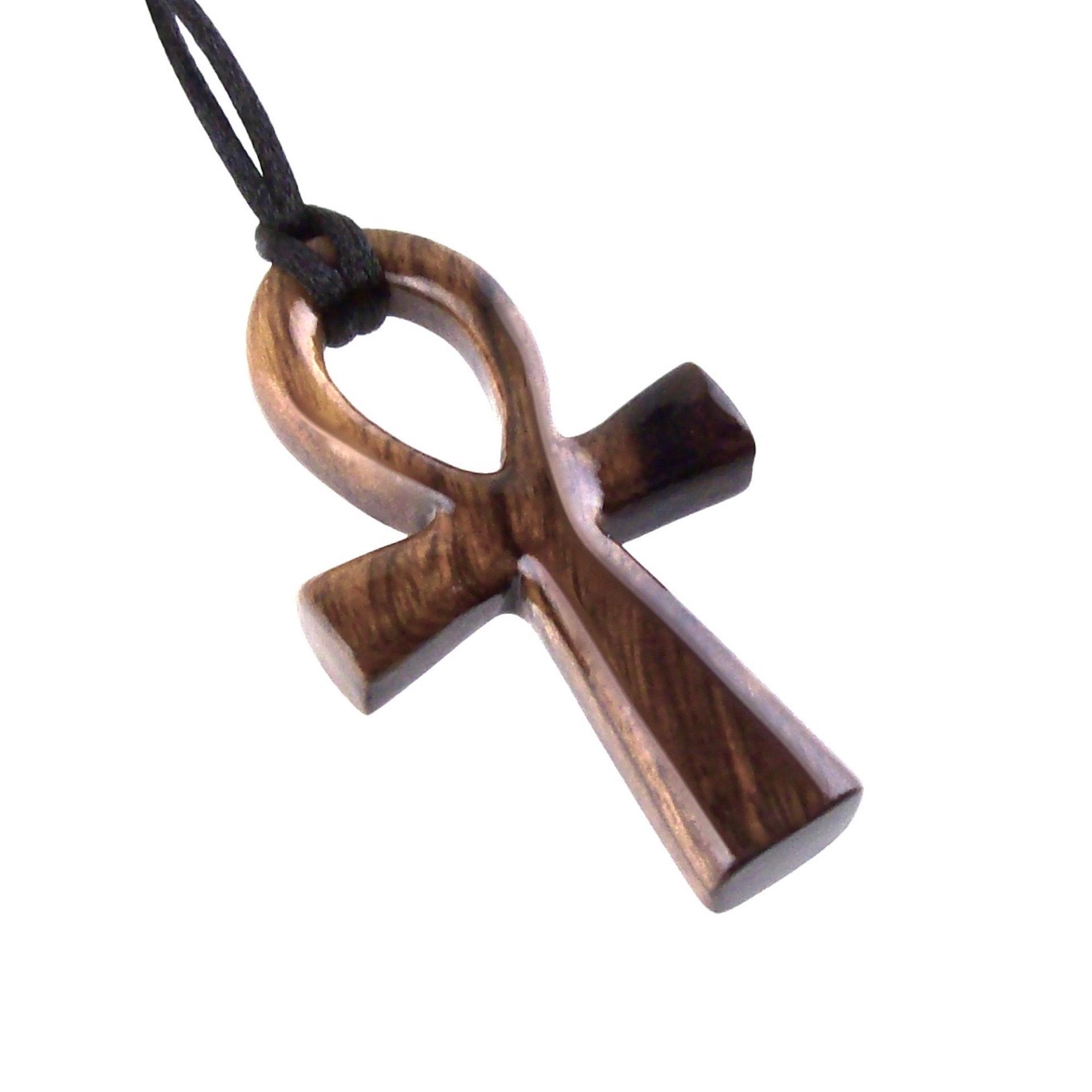 Large Ankh Pendant, Wood Egyptian Ankh Necklace, Wooden Cross Ankh Pendant, Mens African Jewelry, Gift for Him