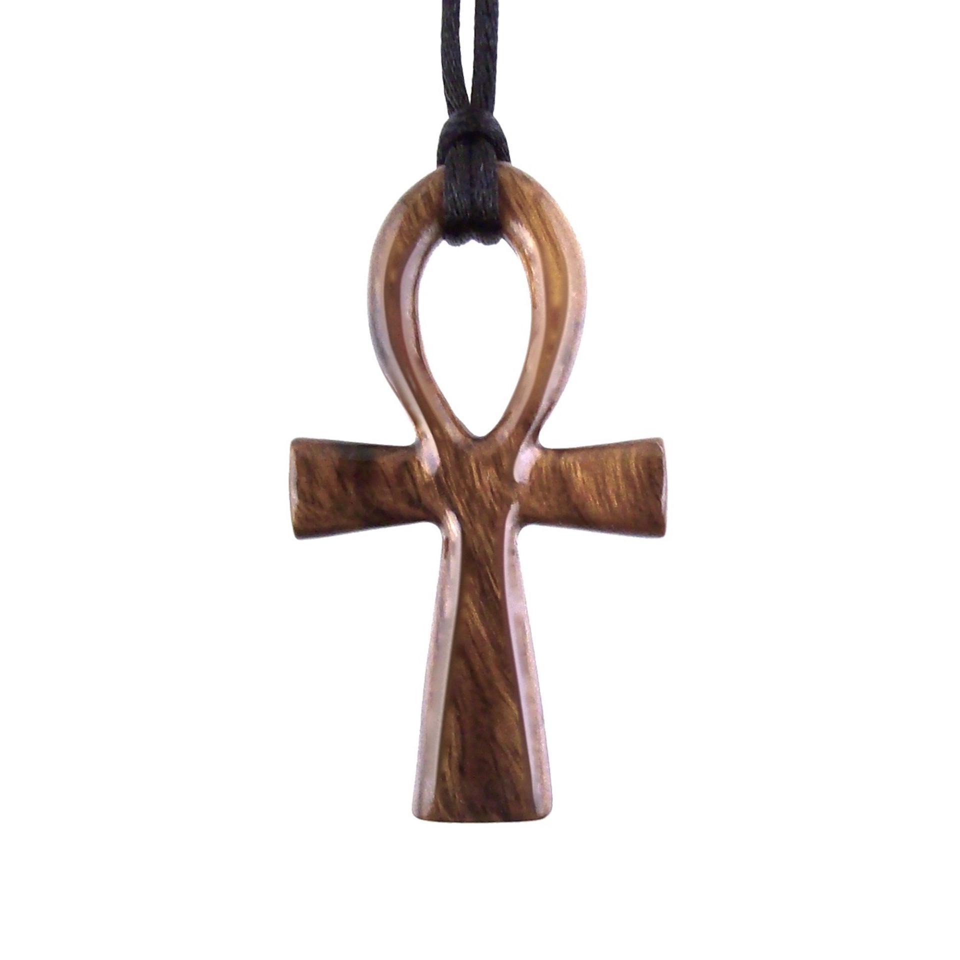 Large Ankh Pendant, Wood Egyptian Ankh Necklace, Wooden Cross Ankh Pendant, Mens African Jewelry, Gift for Him