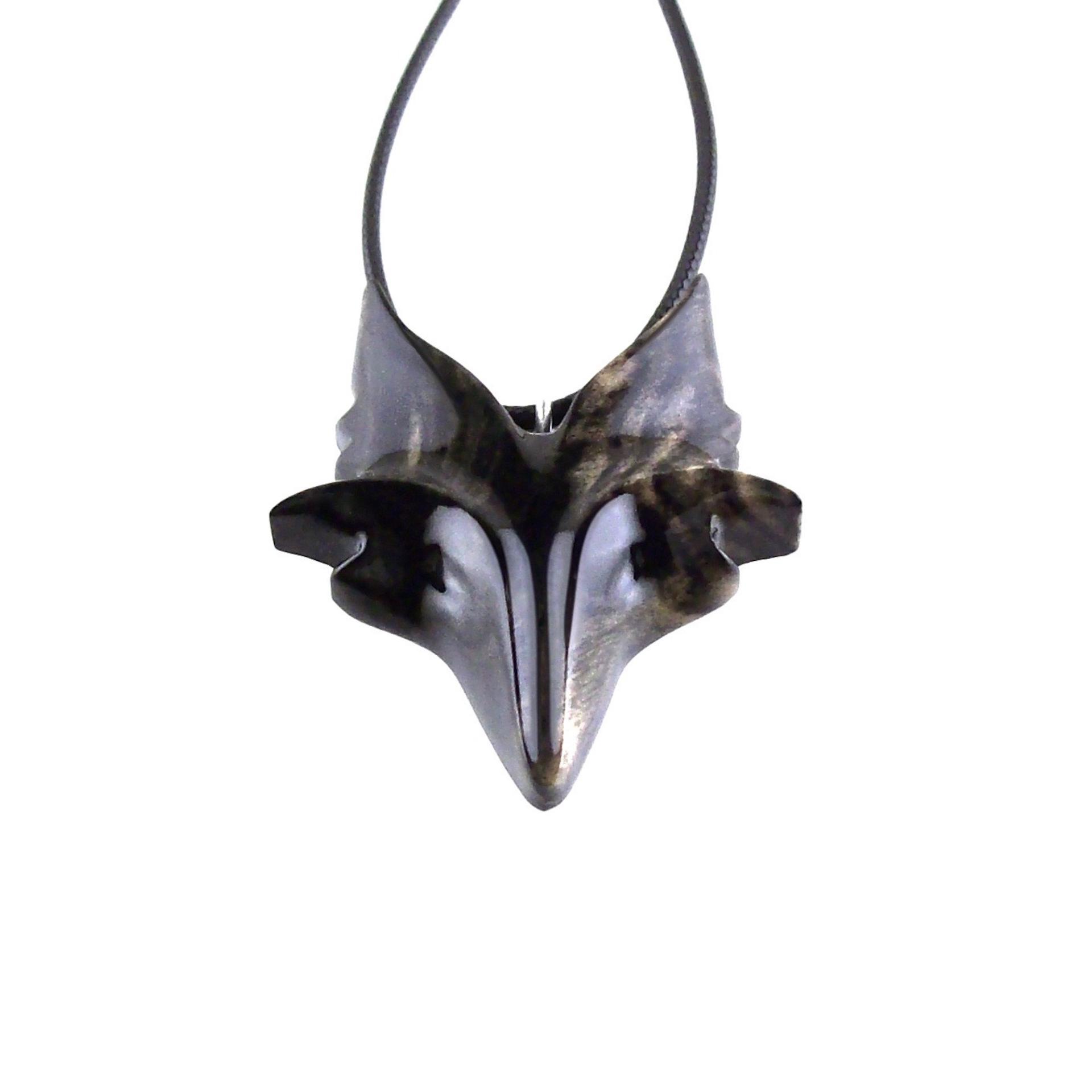 Celtic Fox Necklace, Hand Carved Wooden Fox Pendant for Men or Women, Totem Spirit Animal Gift for Him or Her, Wood Jewelry