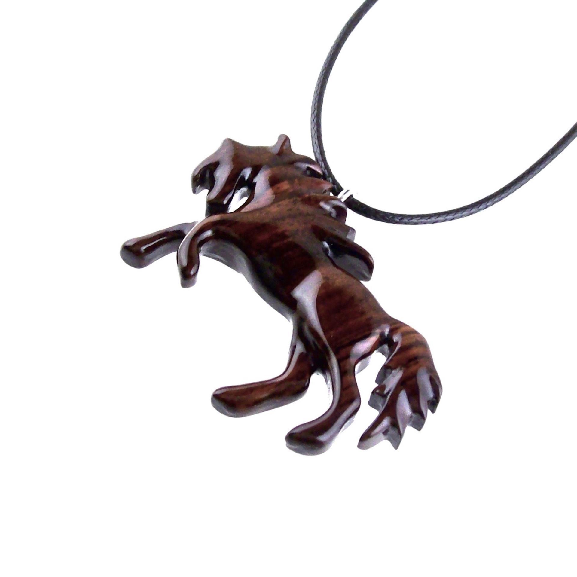 Horse Necklace, Hand Carved Wooden Horse Pendant, One of a Kind Handmade Animal Wood Jewelry