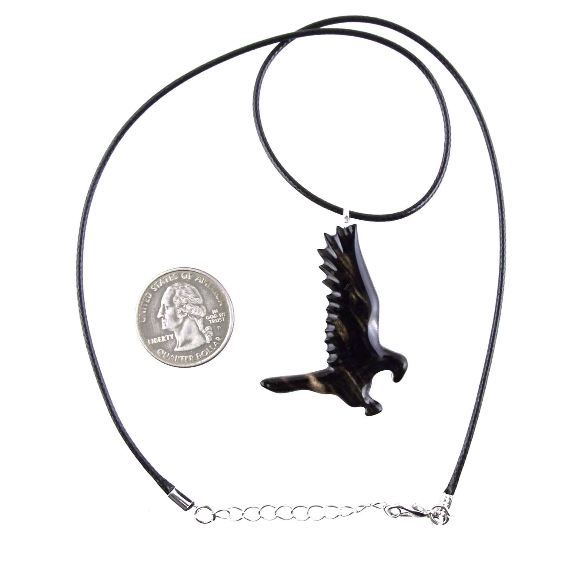 Hawk Necklace, Hand Carved Wooden Hawk Pendant for Men or Women, Wood Falcon Pendant, Totem Bird Jewelry