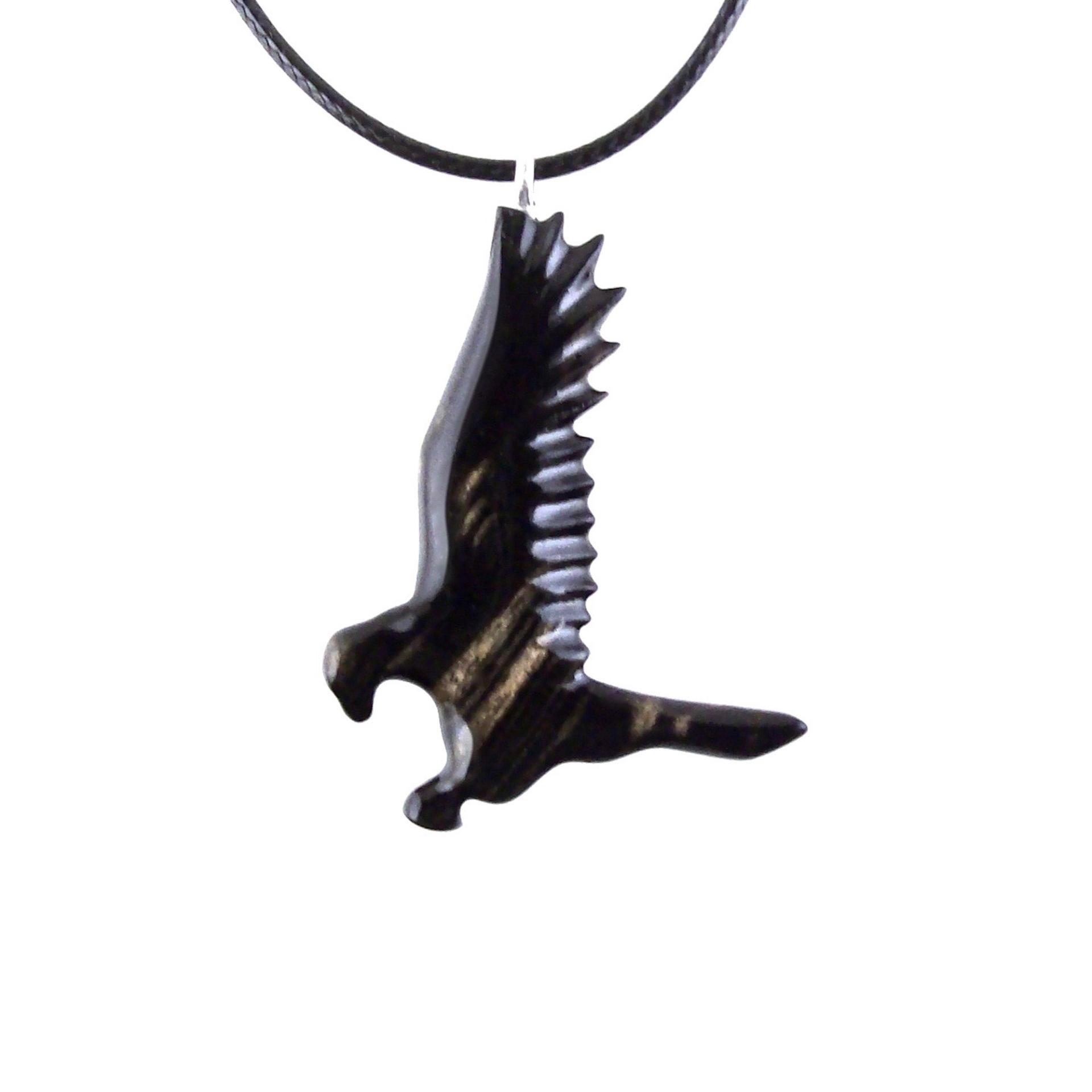 Hawk Necklace, Hand Carved Wooden Hawk Pendant for Men or Women, Wood Falcon Pendant, Totem Bird Jewelry