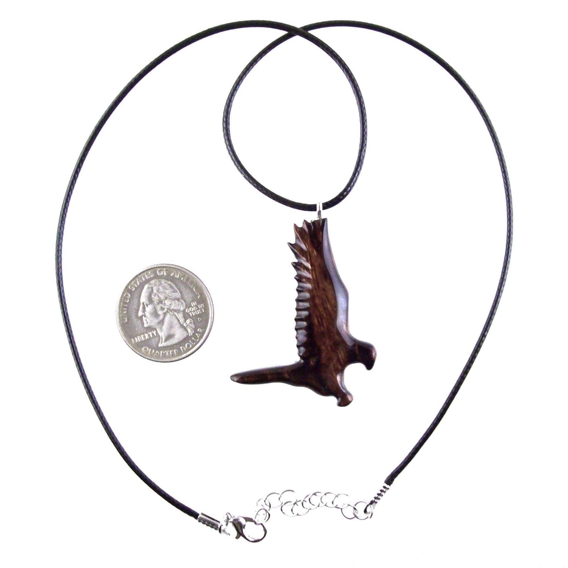 Hand Carved Hawk Pendant, Wooden Falcon Necklace, Wood Bird Necklace, Totem Jewelry for Men or Women, One of a Kind Gift for Him Her