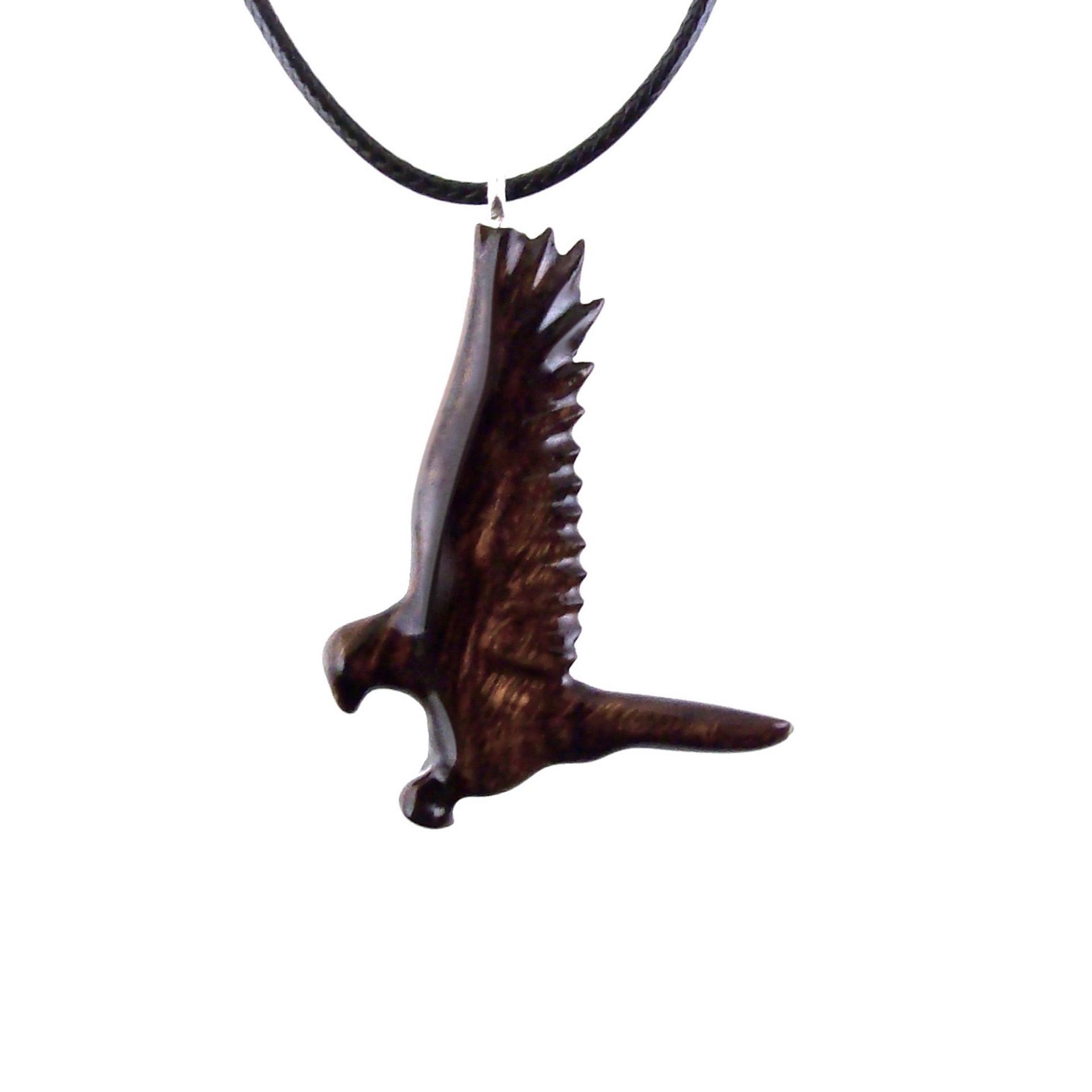 Hand Carved Hawk Pendant, Wooden Falcon Necklace, Wood Bird Necklace, Totem Jewelry for Men or Women, One of a Kind Gift for Him Her