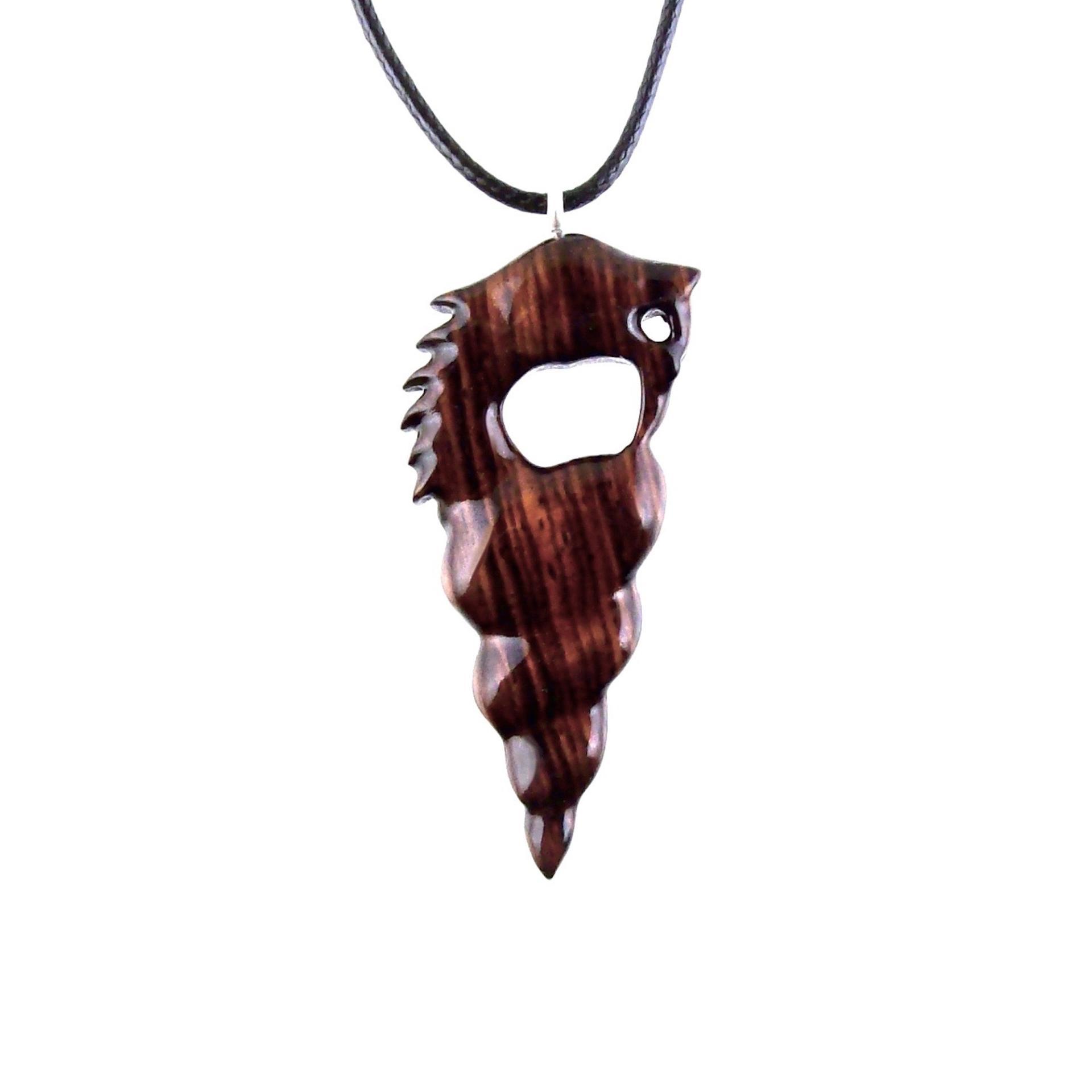 Nyami Nyami African Pendant, Hand Carved Tribal Necklace, Wood African Jewelry, Wooden Protection Amulet, Good Luck Charm