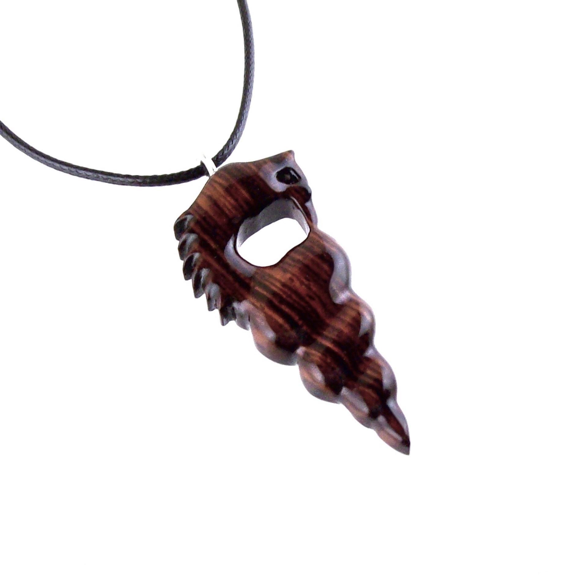 Nyami Nyami African Pendant, Hand Carved Tribal Necklace, Wood African Jewelry, Wooden Protection Amulet, Good Luck Charm