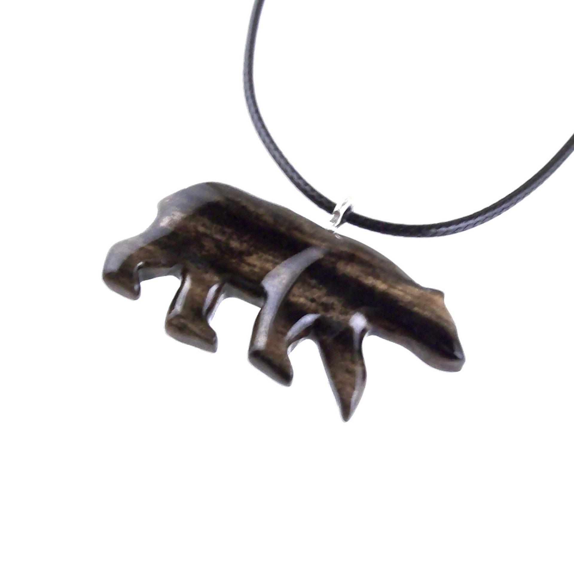 Polar Bear Necklace, Hand Carved Wooden Bear Pendant for Men or Women, Totem Spirit Animal, Wood Jewelry, One of a Kind Gift for Him Her