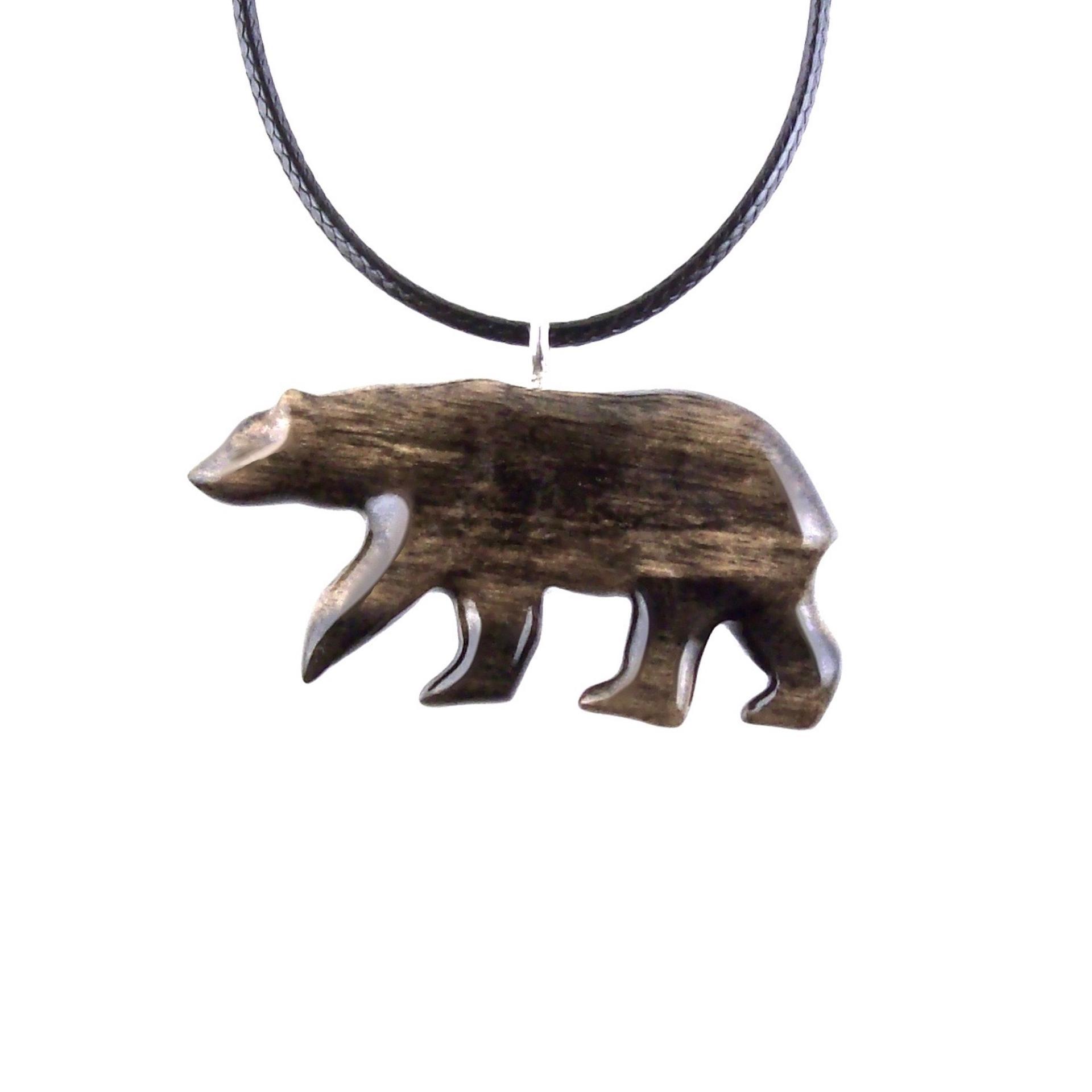 Polar Bear Necklace, Hand Carved Wooden Bear Pendant for Men or Women, Totem Spirit Animal, Wood Jewelry, One of a Kind Gift for Him Her