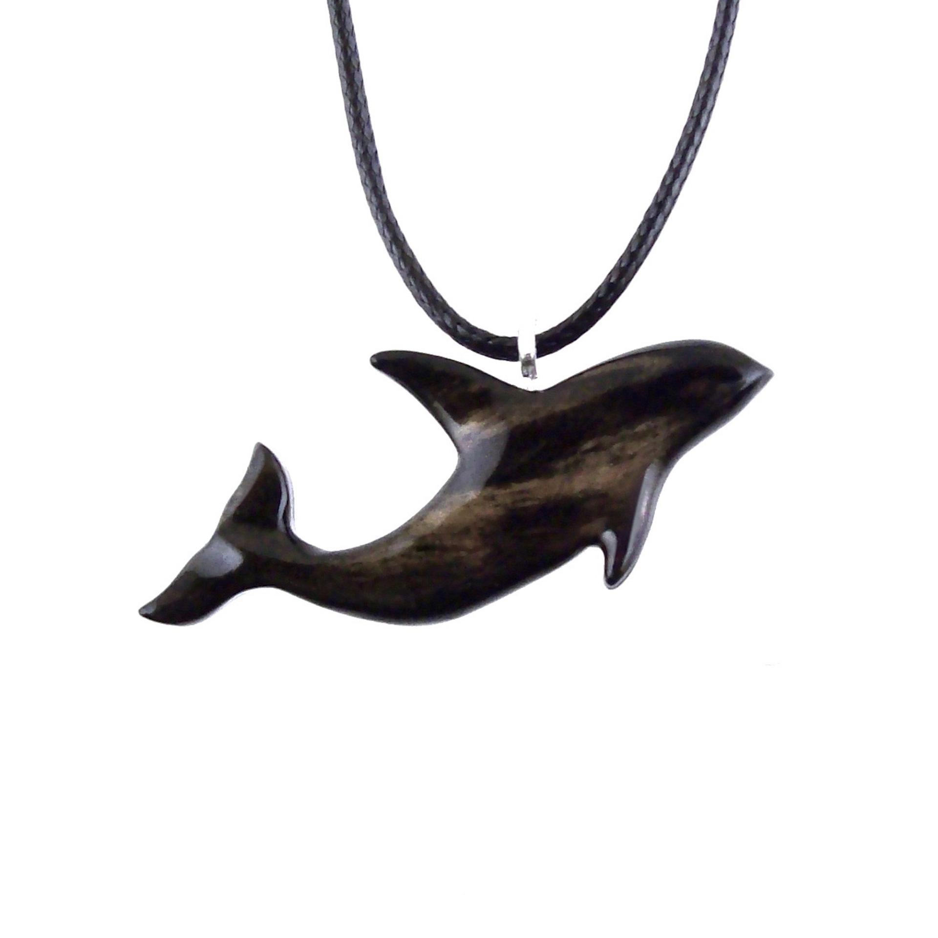 Hand Carved Orca Pendant, Wooden Killer Whale Necklace for Men or Women, Sea Animal, Nautical Beach Wood Jewelry