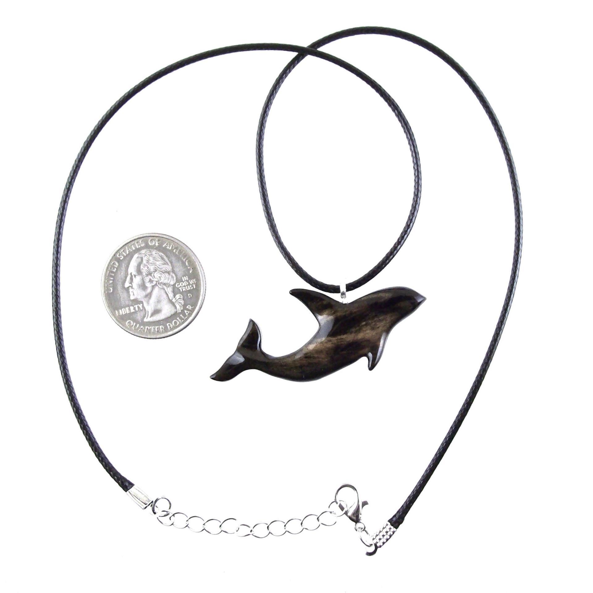 Hand Carved Orca Pendant, Wooden Killer Whale Necklace for Men or Women, Sea Animal, Nautical Beach Wood Jewelry